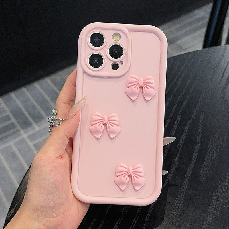 Matte Pc Case - Pembe Papyonlu Telefon Kılıfı iPhone 15