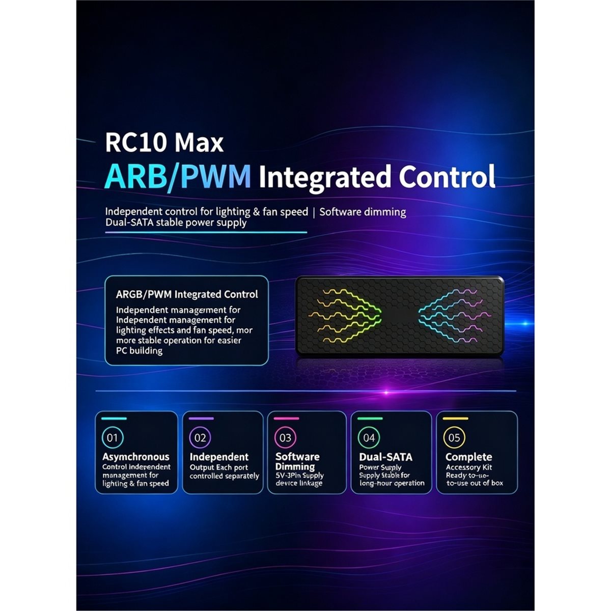 RC10max ARGB Hub Bilgisayar Ka - Case Fan Controller incelemesi ve fiyatı